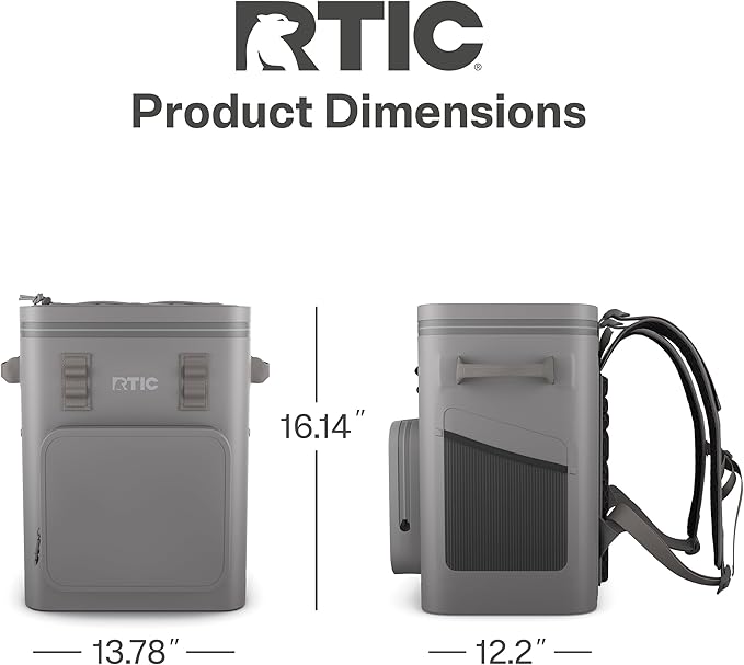 RTIC 24 Can Ultra-Tough Backpack Cooler, Insulated, Waterproof, Leak Proof, Portable Floating Bag for Beverage, Drink, Lunch, Outdoor, Beach, Car, Camping, Picnic, Fishing, Boat