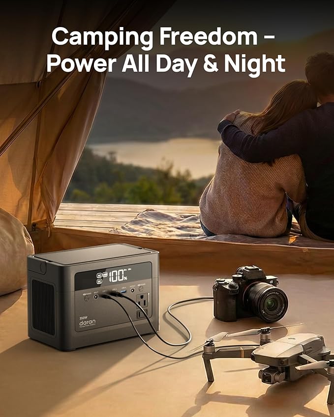 2026 Portable Power Station 700W Surge, 288Wh LiFePO4 Battery Backup, Power Bank with AC Outlet 350W/110V, Solar Generator Fast Charging for Camping Essentials, Hurricane Emergency, Home, Road Trips