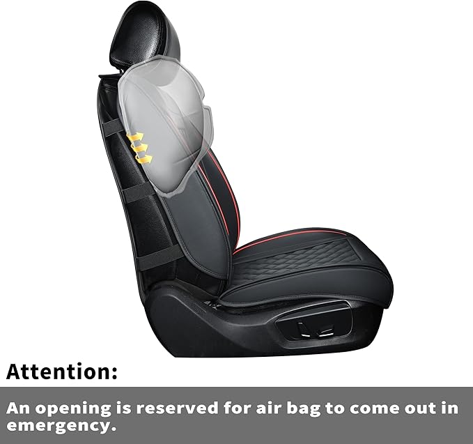 Car Seat Covers Full Set,Universal Fit for Most Cars,SUV,Sedans and Pick-up Trucks,Automotive Vehicle Faux Leather Cushion Covers for 5 Passenger Cars(Full Set,Black/Red)