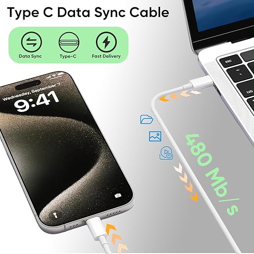 USB C Charger for iPhone 17/16/15 Charger Fast Charging,20W Apple Fast USBC Wall Chargers 2Pack Type C Blocks Adapter Fast USBC Charging Cable Cord for iPhone 17 Pro Max/16Pro/15Plus/iPad Pro/Air/Mini
