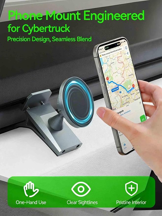 Cybertruck Phone Mount, Magnetic Phone Car Air Vent Holder for Tesla Cybertruck (2024 & Later Models) – 360° Adjustable Mag-Safe Compatible Dashboard Mount for Tesla Cyber Truck Accessories