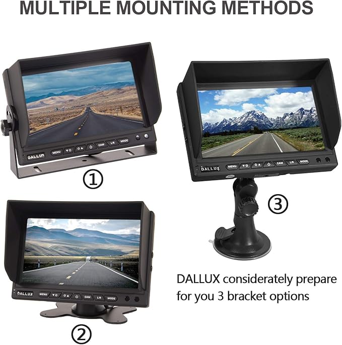 Heavy Duty Vehicle Truck Bus Backup Camera Kit,4 PIN Cab Cam with 7inch LCD Monitor Waterproof Night Vision Rear View Camera+66ft Extension Cable for Bus Truck Van Trailer RV Campers(12V 24V)