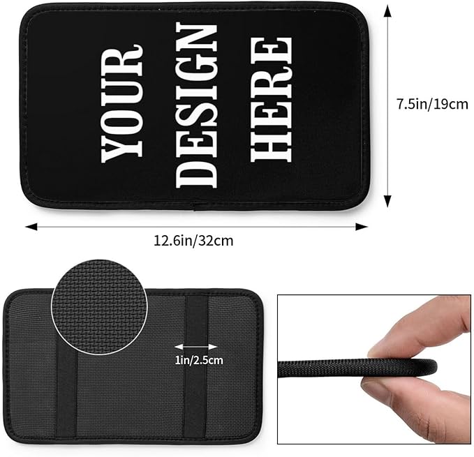 Custom Car Armrest Cushion Add Your Text Image Photo Logo Custom Personalise Auto Center Console Armrest Pad Cushion Universal Deco Pad Center Console Cover for Car Seat Handrail Box