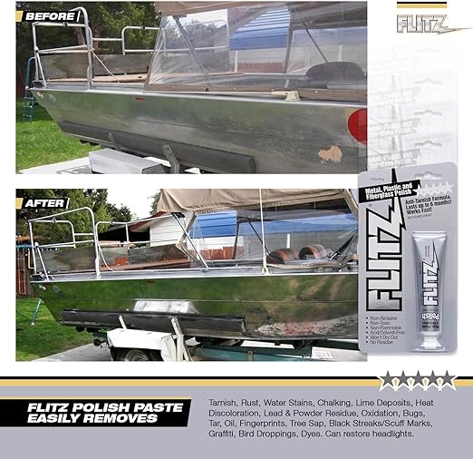 Flitz Metal Polish Paste - 1.76oz USA-Made Polish for Solid Chrome, Stainless Steel, & Aluminum - Non-Abrasive for Light Oxidation - Requires Manual Buffing - Not for Plated/Coated Surfaces (80 Pack)