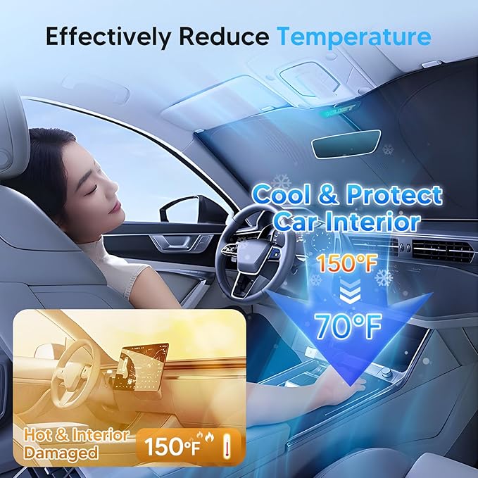 KUST Windshield Sun Shade for 2012–2018 2019 2020 Chevrolet/Chevy Sonic Window Accessories Shade Sun Visor Cover Foldable Block UV Rays