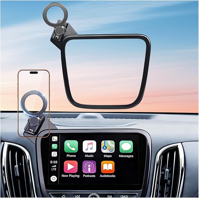 Car Phone Holder for Chevrolet Malibu 2016-2025 & Equinox 2018-2024 (Only for 8-Inch Screen) 360° Rotation Magnetic Cell Phone Mount, Compatible with Magsafe, Does Not Affect Air Vent