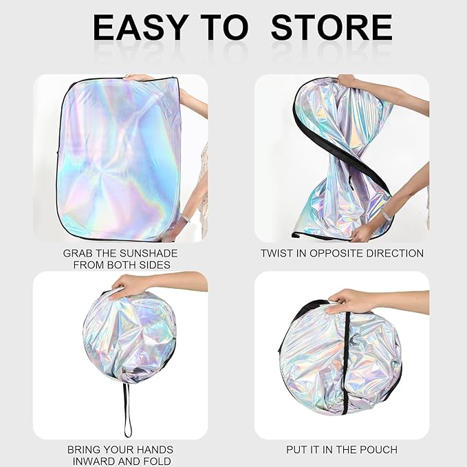 Car Windshield Sunshade for Tesla Model Y/3 - Folding Front Window Sun Shade Cover with Upgraded UV Protection Fabric, Professional Accessories for Tesla Model 3/Y 2016 to 2026 with a Storage Bag