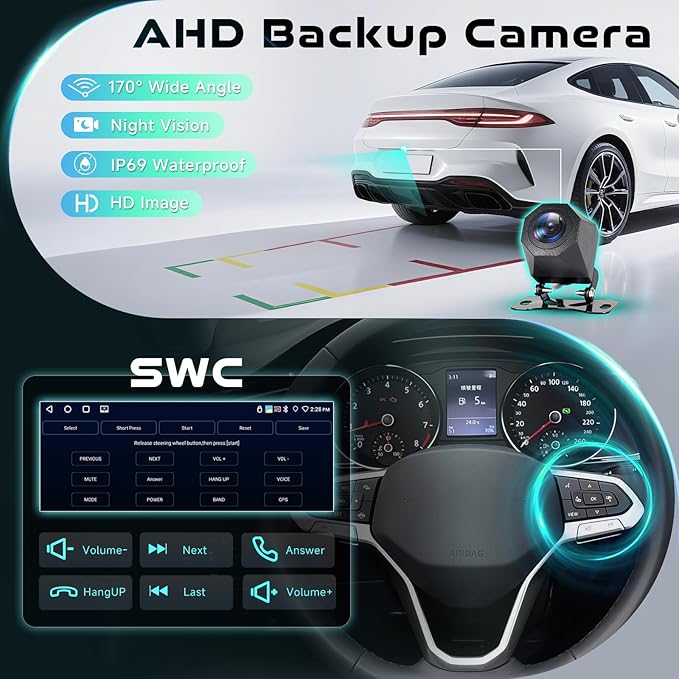 [Type-C+USB/4G+64G] Car Radio for Dodge Ram 1500/2500/3500 2009-2012 Jeep Wrangler 2007-2018 with Wireless CarPlay Android Auto, 7 Inch Android 15 Car Stereo with GPS Bluetooth 5.0 WiFi Backup Camera
