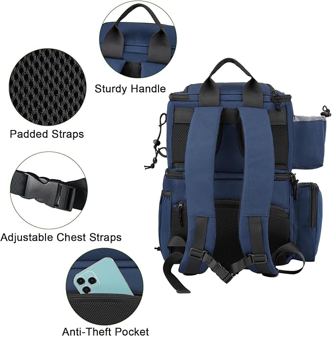 MATEIN Fishing Backpack, Water Resistant Tackle Storage Bag with Rod Holders & Cooler, Fishing Gifts for Men