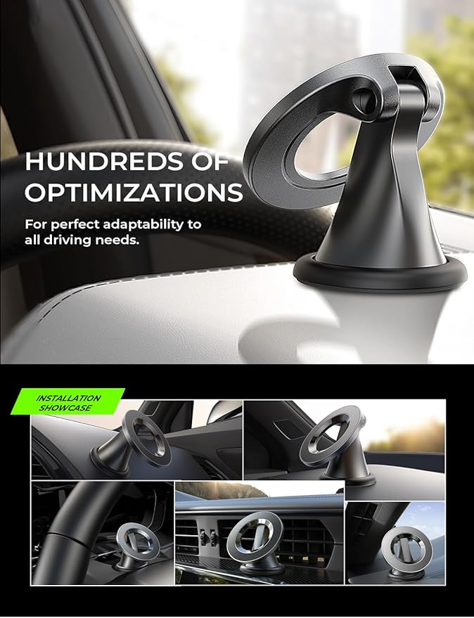 LISEN for Magsafe Car Mount, Mini 360° Rotating Magnetic Phone Holder for Car Dash, Magnetic Phone Mount, Car Accessories for Women Men, Rotatable Holder for iPhone 17 Pro Max Air 16 15 14 13 Kits