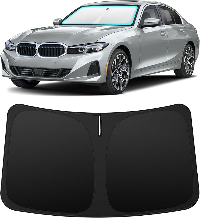 INSAUTO Custom Fit Windshield Sun Shade Accessories for BMW 3 Series 2019-2026 (330i/M340i), Foldable Front Window Sunshade, UV & Heat Reflector, Keeps Interior Cool, Includes Storage Bag