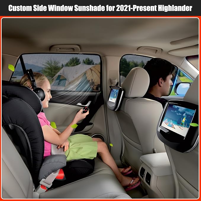 XCBYT Car Window Shades for 2021-2025 Highlander Sun Shade for Car Baby Side Window with Breathable Mesh Blocking 99% UV Glare and Privacy Protection Safe Driving for Napping Camping (4 PCS)