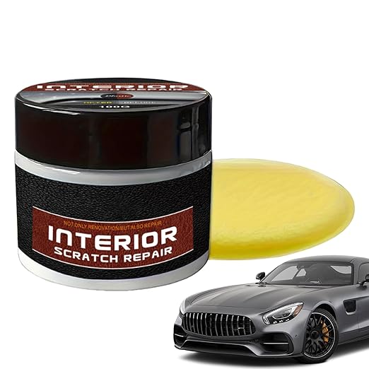 Dashboard Scratch Repair Kit, 100g Dashboard Restorer Interior with Sponge, Portable Scratch Repair Wax for Vehicle Parts, Car Wax Polish, UV Protection Scratchs Remover for Car Interior