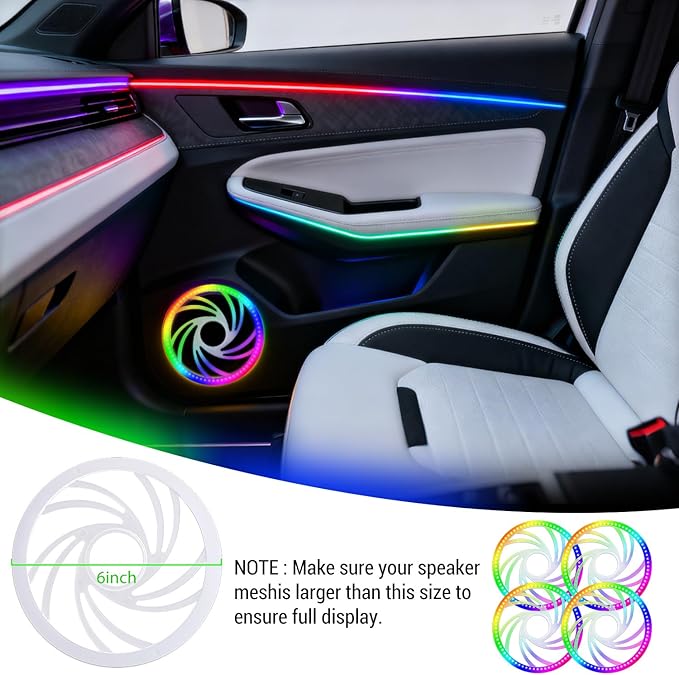 Dream Color Acrylic Interior Car Ambient Light Kit, Bphuny 30 in 1 593 LEDs Fiber Optic Multiple Modes Decoration Atmosphere Lights with Music Dynamic Rainbow Rhythm, RGB Neon Lights for All Cars