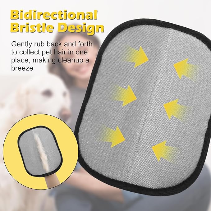 2-Pack Pet Hair Removal Glove for Cats & Dogs, 2025 Upgraded Five-Finger Electrostatic Pet Hair Remover Gloves, Reusable and Washable Fur Remover Tool for Carpet, Couch, Clothing, Car Seat