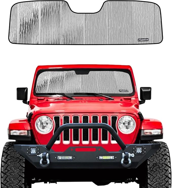 Windshield Sun Shade for Jeep Wrangler JL 2018-2026, Gladiator 2020-2026 Front Window Sunshade - AstraGuard