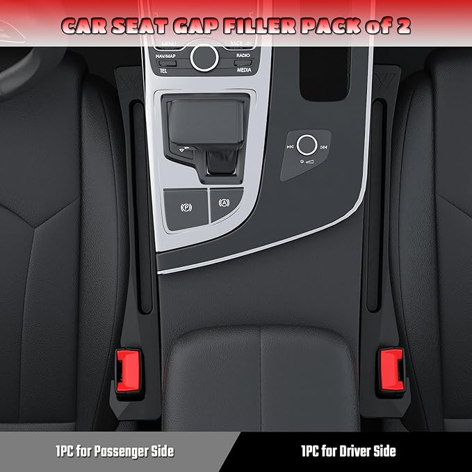 Toyota Tacoma Seat Gap Filler, Car Seat Gap Filler Organizer Stop Things from Dropping Customized Interior Accessories for Toyota Black, 2 Pack