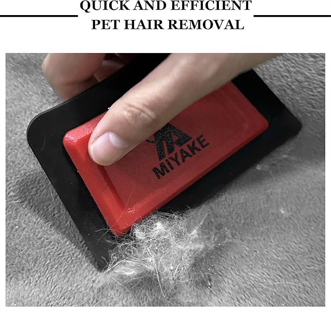 Miyake Mini Pet Hair Remover, Dog Hair Remover Squeegee for Car Carpet & Car Cleaning Supplies, Cat Hair Remover for Furniture, Reusable Carpet Brush and Lint Remover, Pet Hair Removal Tool