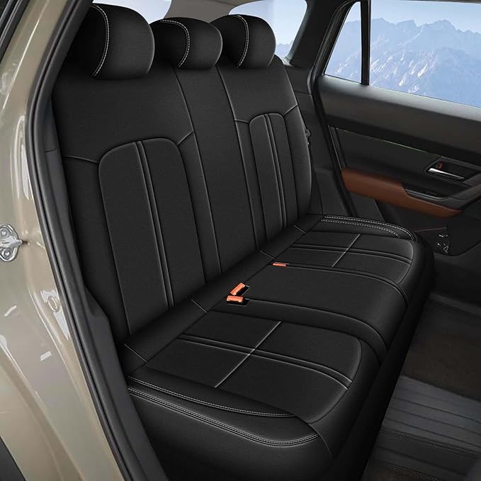 AOMSAZTO Custom Fit Seat Covers for Mazda CX50 2023 2024 2025 CX30 Car Seat Covers Full Set Black Faux Leather Compatible Airbag （New - CX50）