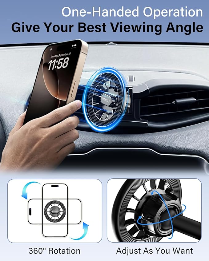 SKYLOTEC Car Phone Holder for Jeep Renegade 2015 2016 2017 2018 2019 2020 2021 2022 2023 Accessories Automobile Cradles Magnetic Phone Mount Compatible with MagSafe, Strong Magnets Cell Phone Base