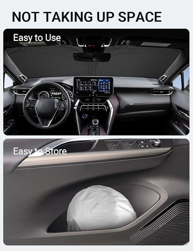 Proadsy 2026 Upgrade Front Windshield Sun Shade Foldable Sunshade Protector Custom Fit 2021-2024 Venza, LE, XLE, Limited, SUV Accessories