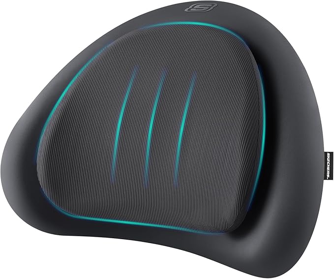 Skechers Lumbar Pillow Premium Memory Foam,Double-Layer-Office Chair Cushion for Tailbone Pain Relief,Butt Pillow for Office Chair,Car seat Cushion,Long Sitting Office Workers,and Car Drivers,Black
