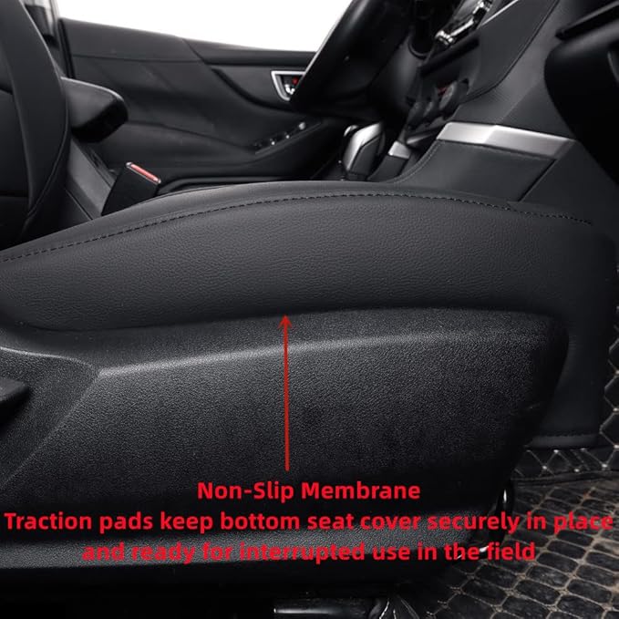 coverdream Forester Leather Seat Covers Custom Fit for 2019-2024 Subaru Forester SUV Seat Cushion,Fully Covered,Airbag Compatible Waterproof Car Seat Protector (Full Set,Black)