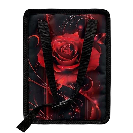 Red Rose Car Trash Can Auto Garbage Bag with Lid Leak-Proof Car Storage Bag Garbage Bag Hanging for Headrest Portable Vehicle Backseat Organizer
