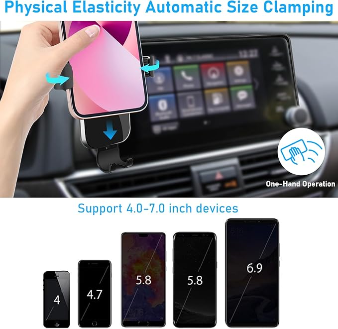 Compatible with Honda Accord Phone Mount 2018 2019 2020 2021 2022,10th Gen Accord Phone Holder for 8 inch Navigation Screen,Accord Cell Phone Holder 360 Degree Rotation Mounted Anti-Shake,black