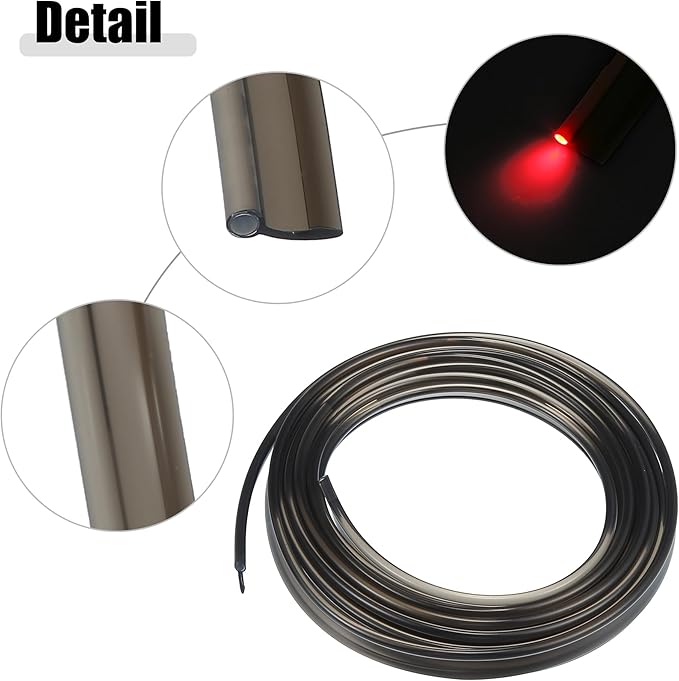 ACROPIX 3mm 0.12" 2.5m 8.20ft Universal Skirt Side Glow Optic Fiber Cable Car Light Decoration Black - Pack of 1