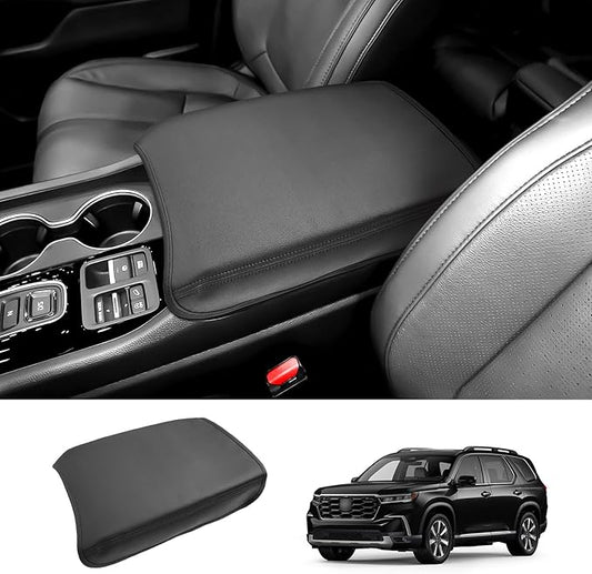 2023-2025 2026 Pilot Accessories Center Console Cover for Honda Pilot (LX/Sport/EX-L/TrailSport/Touring/Elite/Black Edition), Waterproof&Comfy Leather Armrest Cover 2026 2025 Pilot Accessories