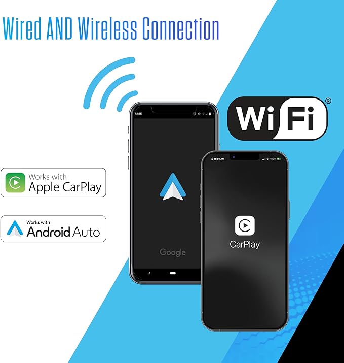 JENSEN J1CA10FL-R 10.1-inch Certified Apple CarPlay Android Auto Wired Wireless | LED Illuminated Light Ring | Single DIN & Double DIN Touchscreen Car Stereo | Bluetooth | Front & Rear Camera Inputs
