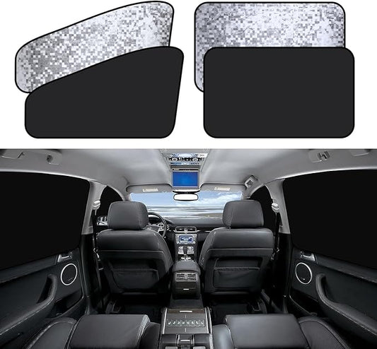 ZATOOTO Side Window Sun Shade - 4 Pack Car Window Covers 99% UV Light Block Car Curtains Magnetic Side Window Sun Shade Keeps Cooler for Breastfeeding, Taking a nap, Changing Clothes, Camping