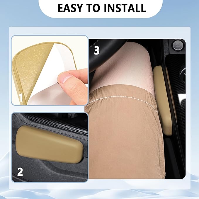 2PCS Car Arm Rest Cushion for Elbow,Soft Leather Car Door Armrest Pad with One-Piece Molding for Comfortable Support,Universal Cars Knee Cushion as Cars Arm Rest Cover Pad