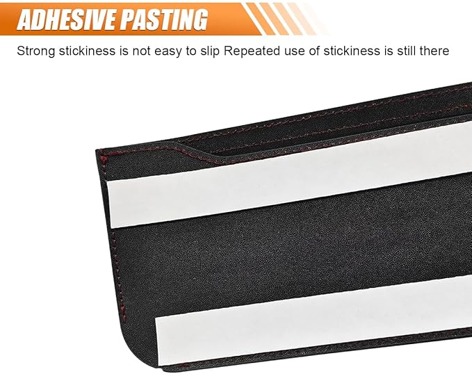 Car Seat Side Pocket Organizer, Multifunctional Mini Console Storage Bag for Phone, Keys, Sunglass, Wallet, PU Leather Tray Pouch Car Organizer Accessories for Seat, Door, Window, Console (Red)
