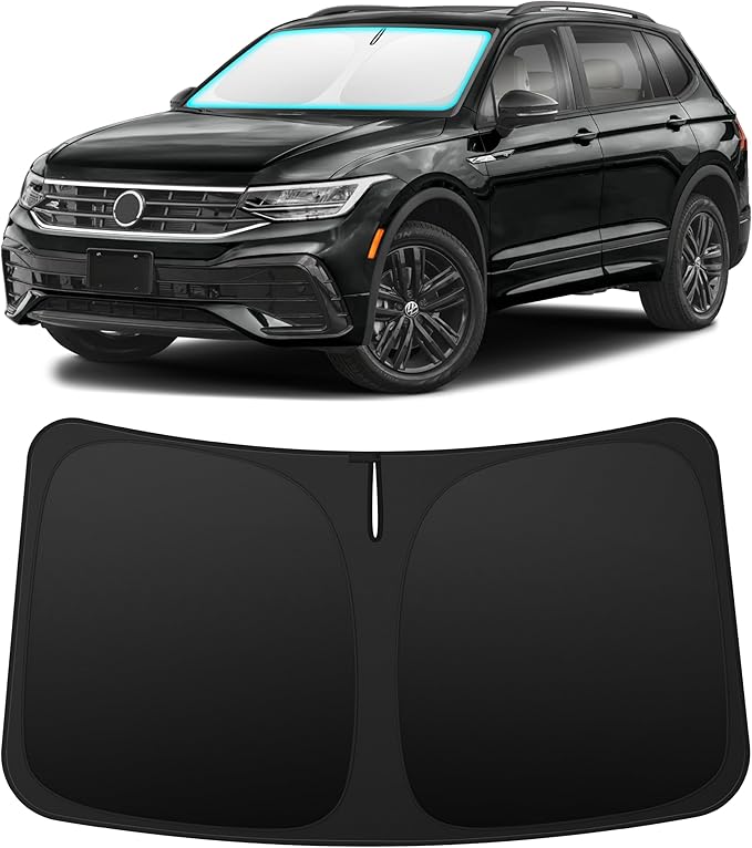 INSAUTO Custom Fit Windshield Sun Shade Accessories for Volkswagen/VW Tiguan 2018-2025, Foldable Front Window Sunshade, UV & Heat Reflector, Keeps Interior Cool, Includes Storage Bag