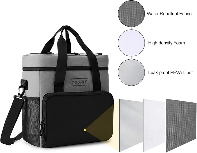 TOURIT Small Soft Cooler Bag Insulated, 24/35/46-Can Lunch Cooler Bag, Ice Chest, 14.6/24/32L Leakproof & Portable Coolers for Picnic, Beach, Camping, Work, Travel, Trip