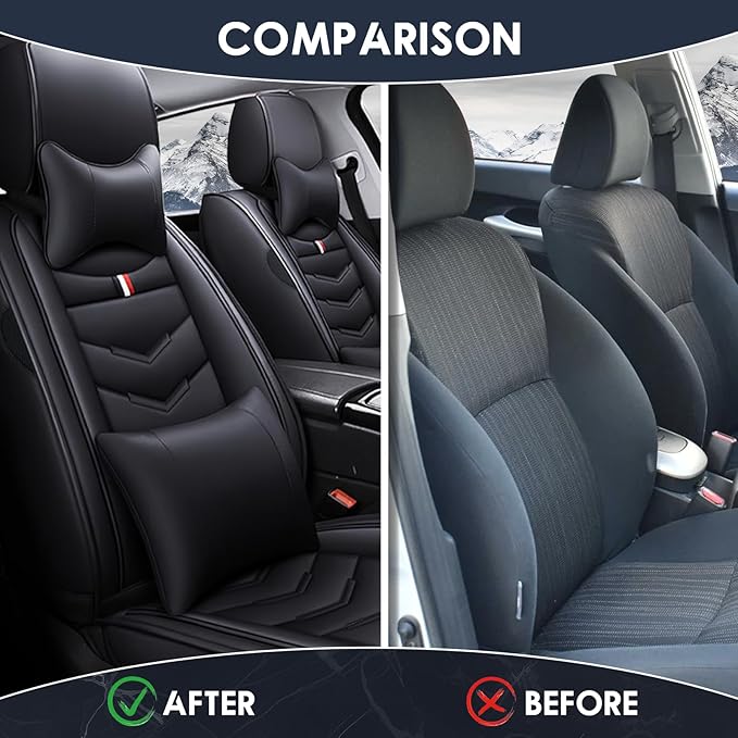 Car Seat Cover for Chevrolet Camaro 2000-2024, Durable Wear Resistant Waterproof Vehicle Cushion Cover, Breathable No Odor Premium Leather Vehicle Seat Covers.(Luxury,Black)
