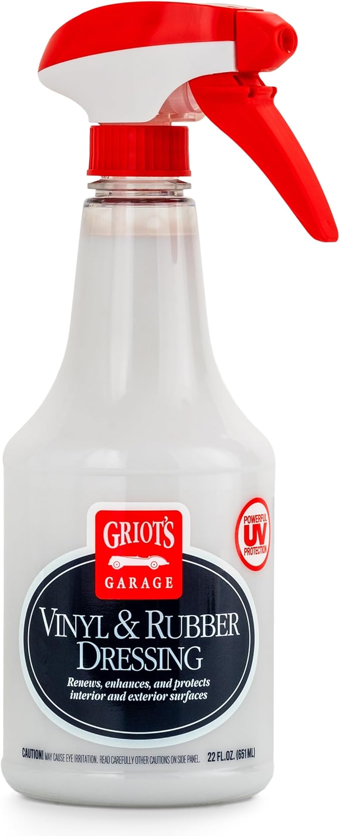 Griot's Garage Vinyl and Rubber Dressing for Car Detailing, Exterior and Interior Auto Cleaner and Protectant for for Plastic, Trim, Tires, and More, 10981, 22oz