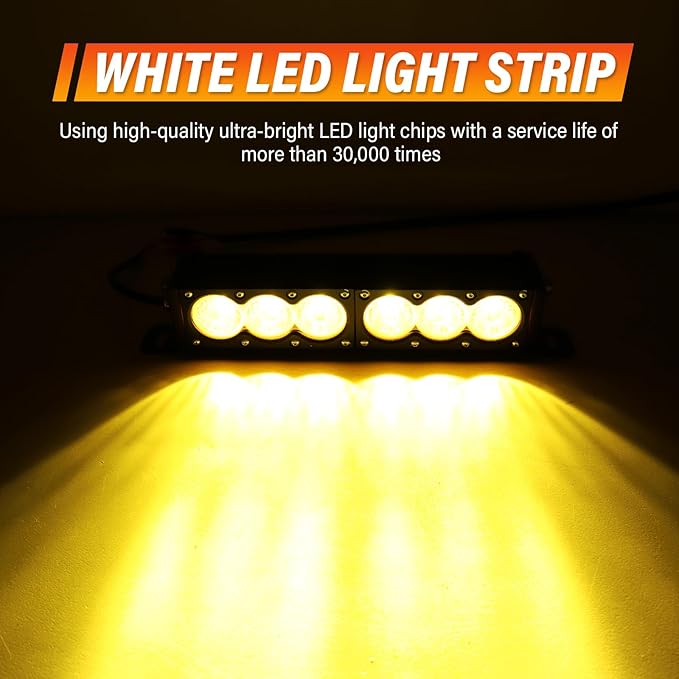 AUXTINGS 12 inch Single Row Amber LED Light Bar 60W Off Road Light Bar Flood Beam LED Work Light Truck UTV 4x4 Cars SUVs ATVs Boats Fog Driving Light with Wiring Harness kit