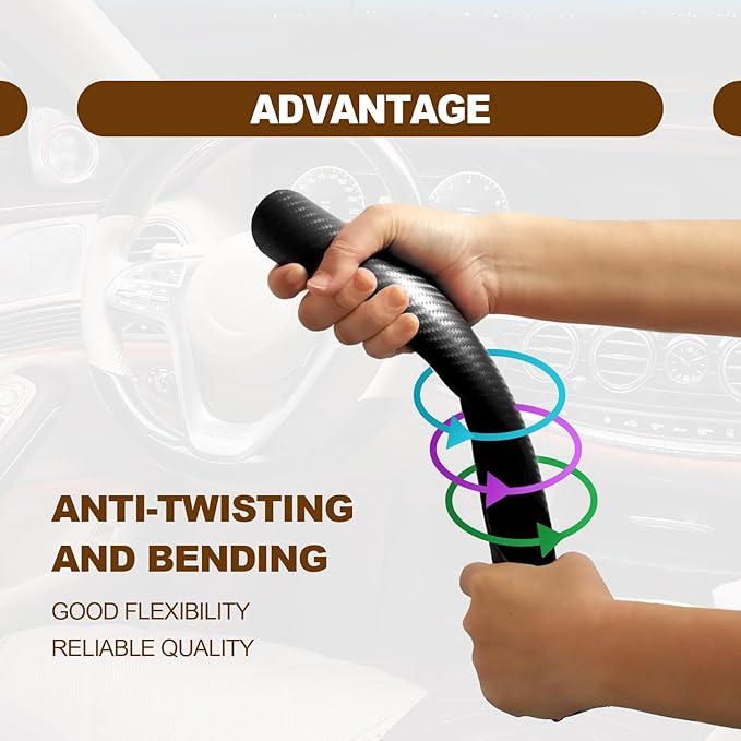 Car Interior Accessories Butterfly Steering Wheel Cover Car Carbon Fiber Anti-Skid Steering Wheel Cover (Black)