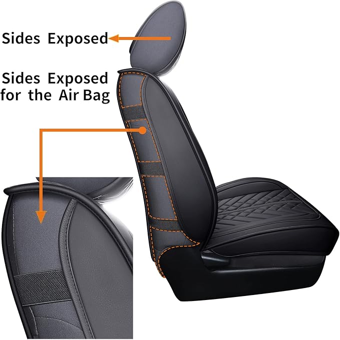Tomatoman Tacoma Front Seat Covers Compatible with Toyota Tacoma 2005-2022 2023 2024 2025 2026 Trucks Access Crew Extended Double Cab TRD Sports SR V6 Heavy Duty Car Cushions(2 PCS Front/Black)