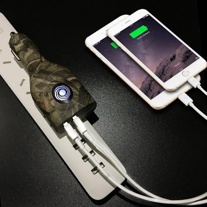 NDLBS Dual USB Car Charger,2-in-1 Car and Home Portable Travel Charger with Foldable Plug for iPhone iPad LG (Camouflage)