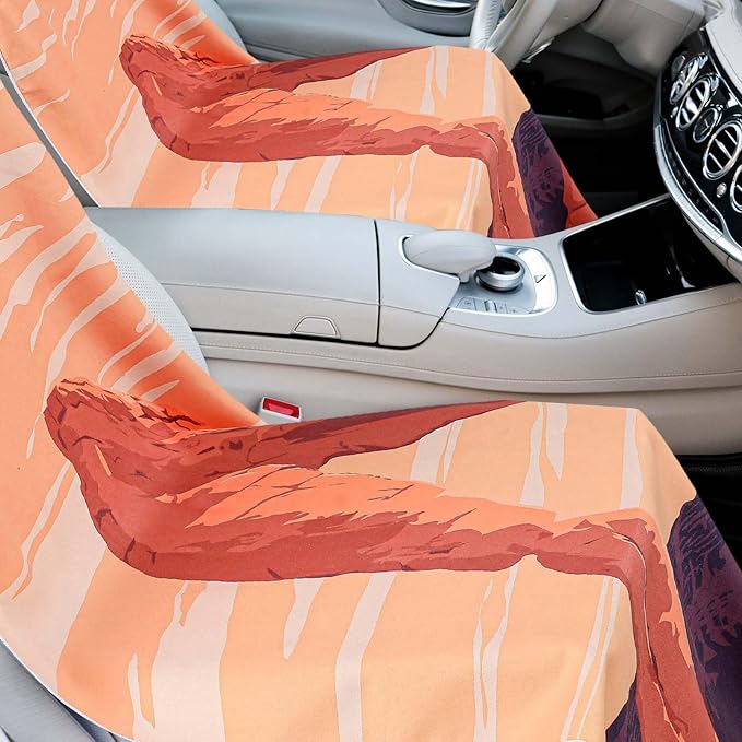 2 Pack Car Seat Towel Covers with Storage Bag 63 x 32 Inch Athletic Running Towel Seat Sweat Washable Non Slip Cover Gift for Car Outdoor Sport Activities (Arch)