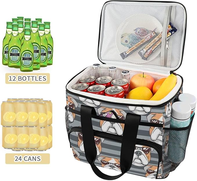 Cooler Bag Insulated Picnic Bag Large Lunch Box Reusable Tote Bag Soft Sided Portable Beach Cooler Grocery Camping