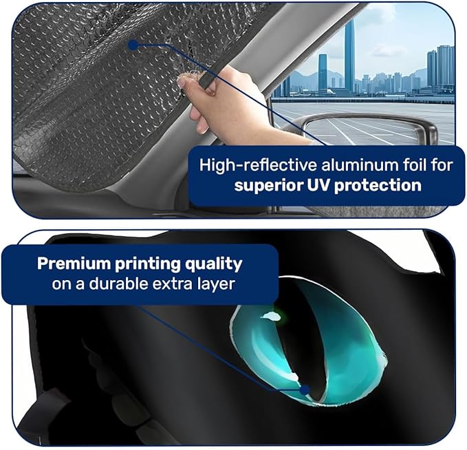GENANY Horror Cat Windshield Sun Shade for Car SUV Truck (55x30 inches),Black Cat Sun Shade Windshieldfor Front Windows, Protector Blocks UV, Car Decor