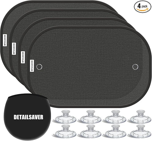 [2026 Upgraded] Car Shades for Side Windows 19"x12"(4 Pack),Sun Shade for Window with 8 Suction Cups,Car Window Shades Can Blocks 99.98% UVR,Window Shade for Baby