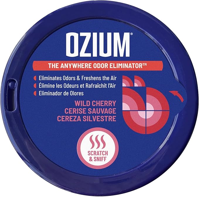 Ozium Odor Eliminating Gel Air Freshener 4.5 oz Wild Cherry for Home Car Office (4-pack)