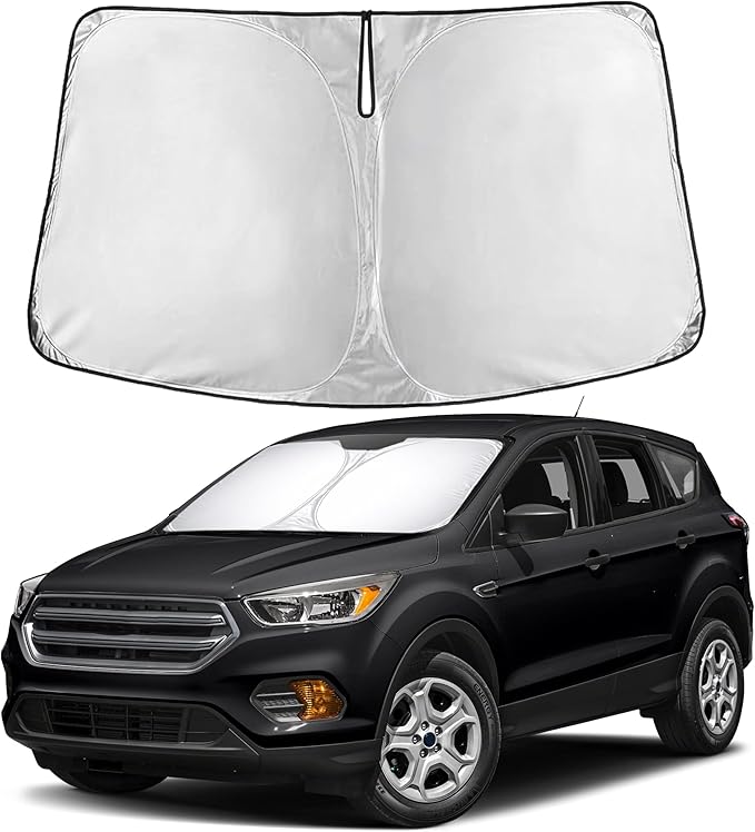 EcoNour Windshield Sunshade Compatible for Ford Escape 2013-2017 2018 2019, Sun Visor for Front Windshield & Window Sun Shade Cover, UV Heat Blocker & Protector, Car Accessories