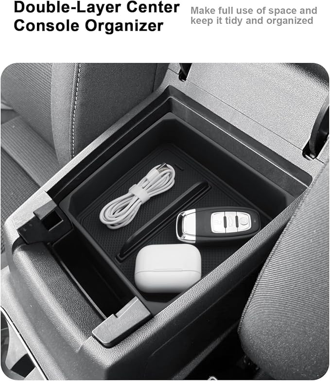 ECOZEN Center Console Organizer Set For 2023-2026 Chevy Colorado/GMC Canyon - 3 Pcs Double-Layer Armrest Organizer + Silicone Cup Holder + Behind Screen Organizer Tray For Colorado Canyon Accessories